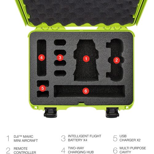  Nanuk Drone Waterproof Hard Case with Custom Foam Insert for DJI Mavic Air Fly More Combo - Graphite