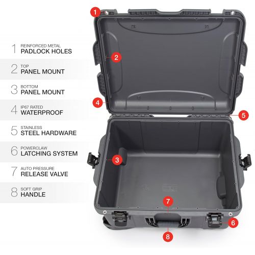  Nanuk 960 Waterproof Hard Case with Wheels and Padded Divider - Black