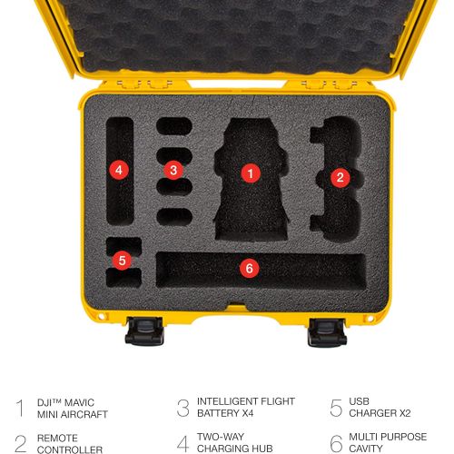  Nanuk DJI Drone Waterproof Hard Case with Custom Foam Insert for DJI Mavic PRO - Orange