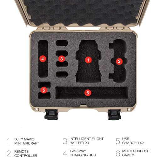  Nanuk DJI Drone Waterproof Hard Case with Custom Foam Insert for DJI Mavic PRO - Black