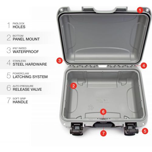  Nanuk 915 Waterproof Hard Case with Foam Insert - Silver