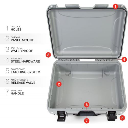  Nanuk 930-0005 930 Waterproof Hard Case, Empty, Silver