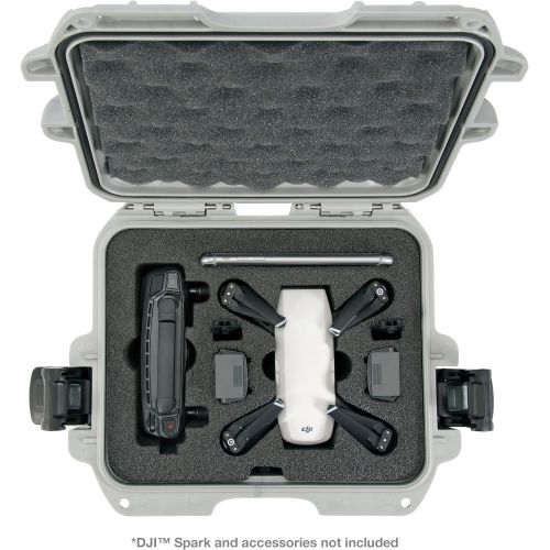  Nanuk 905 Waterproof Hard Drone Case with Custom Foam Insert for DJI Spark  Silver