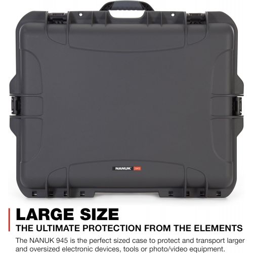  Nanuk 945 Waterproof Hard Case with Padded Dividers - Graphite