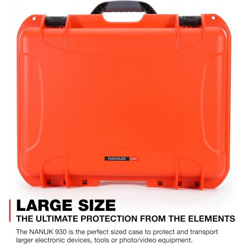  Nanuk 930 Waterproof Hard Case with Padded Dividers - Orange