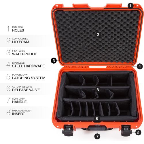  Nanuk 930 Waterproof Hard Case with Padded Dividers - Orange