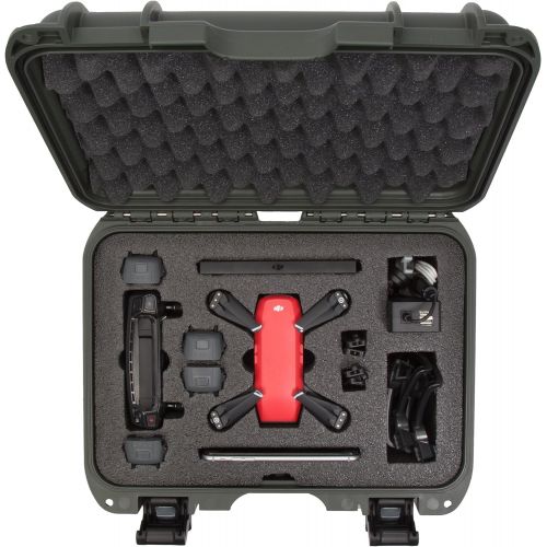  Nanuk 915 Waterproof Hard Drone Case with Custom Foam Insert for DJI Spark Flymore - Olive