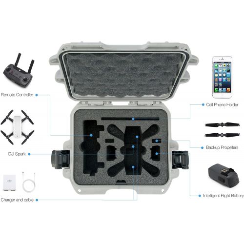  Nanuk 915 Waterproof Hard Drone Case with Custom Foam Insert for DJI Spark Flymore - Olive