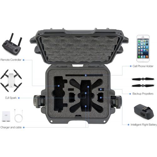  Nanuk 905 Waterproof Hard Drone Case with Custom Foam Insert for DJI Spark  Graphite