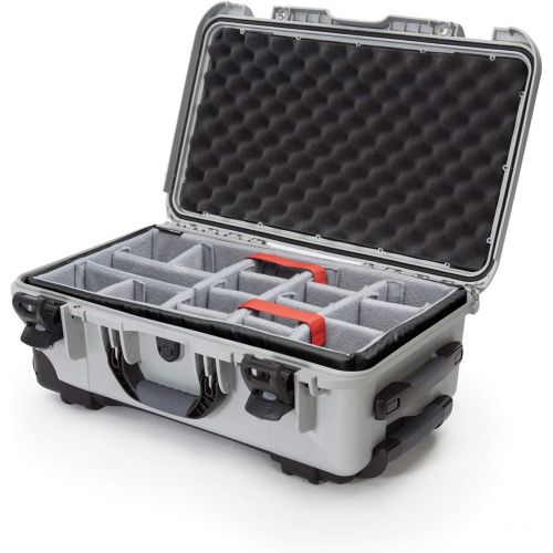  Nanuk 935 Waterproof Hard Case with Wheels and Padded Divider - Silver