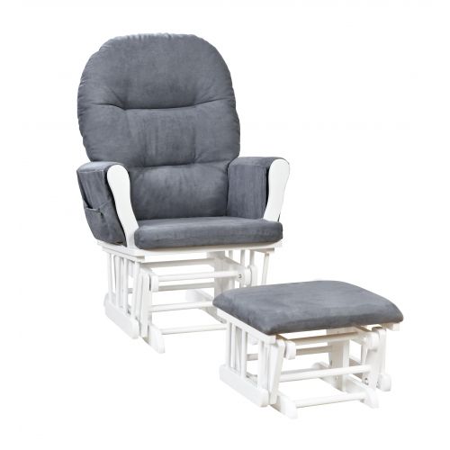  Naomi Home Brisbane Glider & Ottoman Set-Cushion Color:Cream,Finish:Espresso