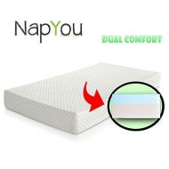 Official Amazon Exclusive NapYou Dual Comfort Crib Mattress, Firm Side for Infant & Soft Side for Toddler with 100% Waterproof Cover Made with Organic Cotton - Reversible Baby Matt
