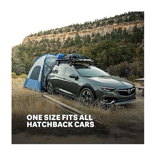  Napier Sportz Hatchback and Small CUV Tent 8'x8' Waterproof Camping Tent with Awning 4 Person Blue/Grey Car Tent