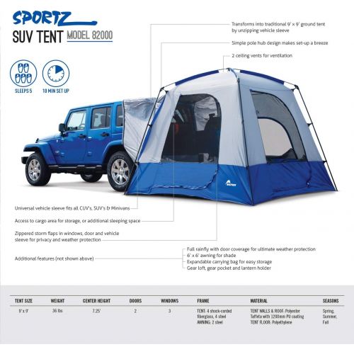  Napier Sportz 82000 SUV Blue/Tan Tent (2.75 x 2.75 x 2.2 Meters)