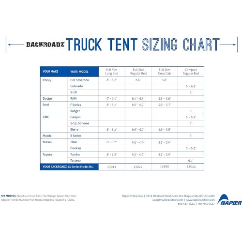  Napier Backroadz Truck Tent - Full Size Long Bed (8 - 82) (Certified Refurbished)