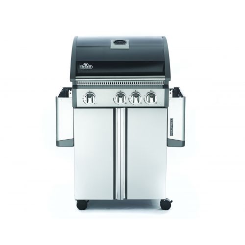  Napoleon Triumph 410 LP Gas Grill with Side Burner, Black with Cover