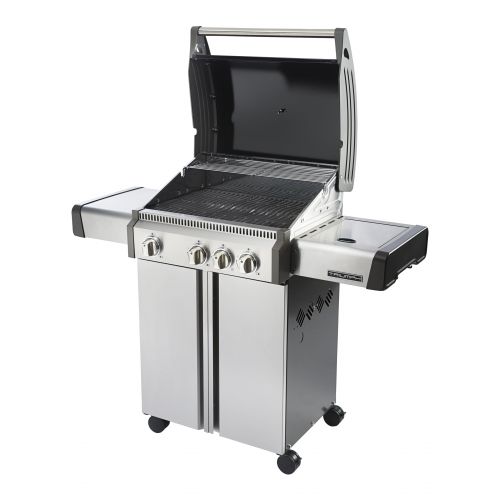  Napoleon Triumph 410 LP Gas Grill with Side Burner, Black with Cover