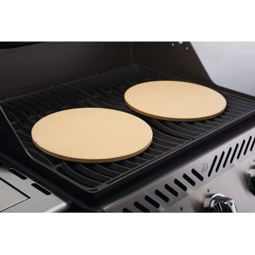  Napoleon Personal Sized Pizza Baking Stone Set - BBQ Grill Accessories, Two 10-inch Personal Pizza Baking Stones, Stone Oven Pizza, Pizzaria Results, Easy To Use, Use In BBQ Grill