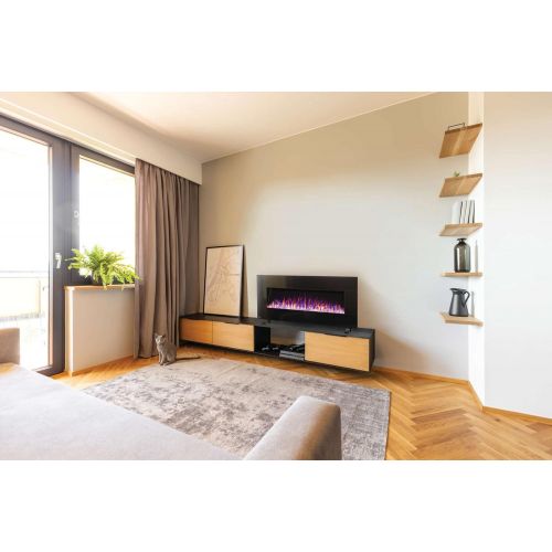  Napoleon Harsten 50 Inch Linear Electric Fireplace With Integrated Bluetooth Speakers - Can be Wall Mounted - 400 Sq Ft Electric Fireplace Heater