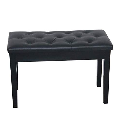  Narastore Black Ebony Wood Leather Piano Bench Padded Double Duet Keyboard Seat Storage US