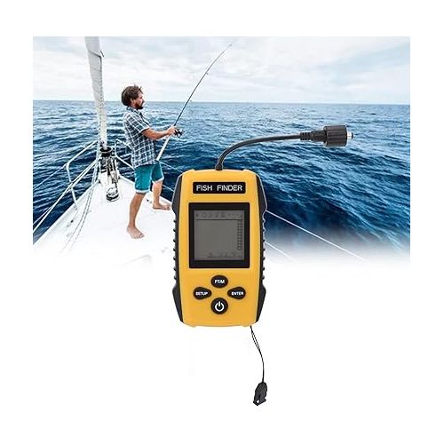  Portable Fish Finder, Fish Finder for Kayaks Sonar Fish Finder Fish Finder LCD Display Sonar Sensor Handheld Portable Fish Depth Finder for Kayak Boat Lake