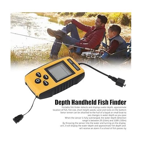  Portable Fish Finder, Fish Finder for Kayaks Sonar Fish Finder Fish Finder LCD Display Sonar Sensor Handheld Portable Fish Depth Finder for Kayak Boat Lake