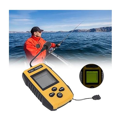  Portable Fish Finder, Fish Finder for Kayaks Sonar Fish Finder Fish Finder LCD Display Sonar Sensor Handheld Portable Fish Depth Finder for Kayak Boat Lake