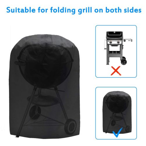  [아마존 핫딜]  [아마존핫딜]Nasharia Grill Abdeckhaube, Rund Grillabdeckung Kugelgrill Abdeckung Wasserdichtes BBQ Cover Grillabdeckhaube Schutzhuelle Haube Grill Abdeckplane (71x68cm)