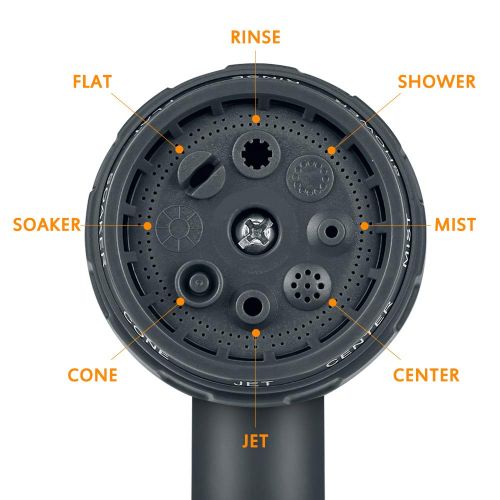  [아마존 핫딜]  [아마존핫딜]Nasharia Garten Handbrause, Gartenbrause Duese, Hochdruck Gartenbrause - Verstellbarer Wasserdurchfluss 8-Funktionen fuer Garten Bewasserung, Autowasche, Haustiereduschen und Buergers