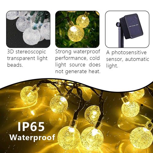  [아마존 핫딜]  [아마존핫딜]Nasharia LED Solar Lichterkette Aussen 8M 40er LED 8 Modi IP65 Wasserdicht Warmweiss Ausserlichterkette Deko Beleuchtung Kugel mit Lichtsensor fuer Garten,Hochzeiten, Partys[Energiekl