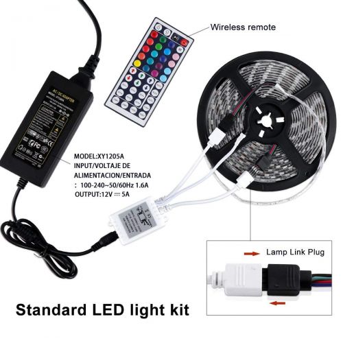  [아마존 핫딜]  [아마존핫딜]LED Strip 10M, Nasharia 300 LED Lichtband SMD 5050 RGB Led Streifen Licht mit 44 Tasten Fernbedienung IP65 Wasserdicht Selbstklebend LED Bander mit Netzteil und Verbinder fuer Weihn