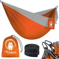 [아마존핫딜]Nasharia Reise Camping Hangematte - 275 x 140 cm Atmungsaktiv, Schnelltrocknendes 210T Nylon Spinning - Fallschirmmaterial - 2 x Premium Karabiner, 2 x Nylon-Schlingen | Fuer Outdoo