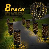 [아마존 핫딜]  [아마존핫딜]Solarleuchte Garten, Nasharia 8er Solar LED Garten Bahn Lichter Solarlampe Laterne Aussenleuchte Wasserdicht IP44 LED Lichteffekt Dekoration Licht fuer Terrasse Rasen Garten Hinterhoe