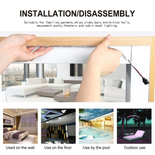  [아마존 핫딜]  [아마존핫딜]LED Strip 5M, Nasharia 300 LEDs Streifen Kit SMD 5050 RGB LED Lichtband mit 44 Tasten Fernbedienung IP65 Wasserdicht Selbstklebend fuer Weihnachten Heim Kueche Auto Dekoration [Leim