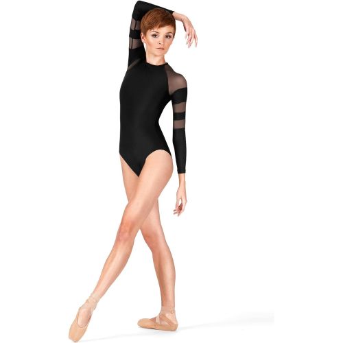  Natalie Dancewear Adult Long Sleeve Mesh Leotard N8847