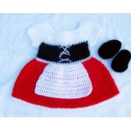 Nataliyaknitting Crochet Little Red Riddinghood Dress/little red riding/Little Red Dress/halloween/disney costume/Photo Prop Baby Set/Little Red Costume