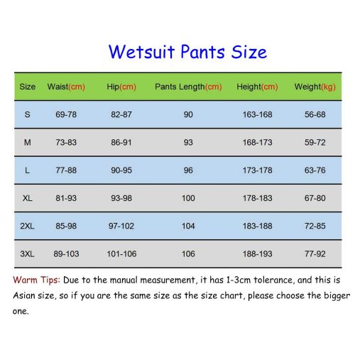  Nataly Osmann Mens Wetsuit Pants 2mm / 1.5mm Neoprene Diving Snorkeling Scuba Surfing Canoeing Pants