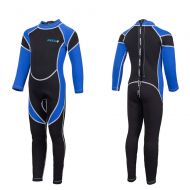 Nataly Osmann Kids Wetsuit Neoprene 2.5mm Long Sleeve One Piece Full Diving Suit UV Protection Swimsuit for Boys Girls