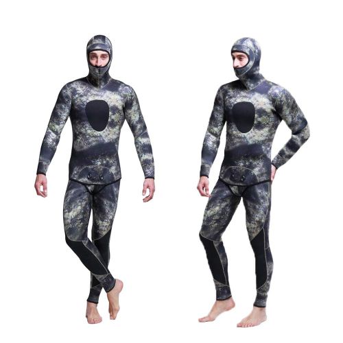  Nataly Osmann Men 5mm Spearfishing Premium Camouflage Neoprene Wetsuit Scuba Diving Suit Hoodie Snorkeling Suits