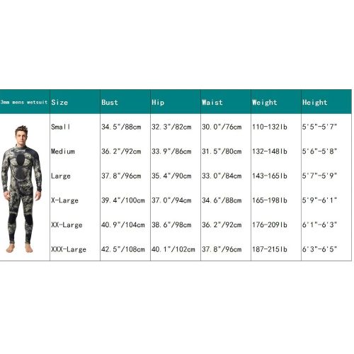  Nataly Osmann Mens 3mm Wetsuits Camo Neoprene Full Body Diving Suits One Piece Spearfishing Suit