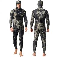 Nataly Osmann Camo Spearfishing Wetsuits Mens 3mm Premium Neoprene 2-Pieces Hooded Super Stretch Diving Suit