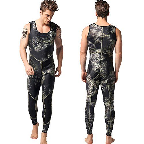  Nataly Osmann Camo Spearfishing Wetsuits Mens 3mm Premium Neoprene 2-Pieces Hooded Super Stretch Diving Suit