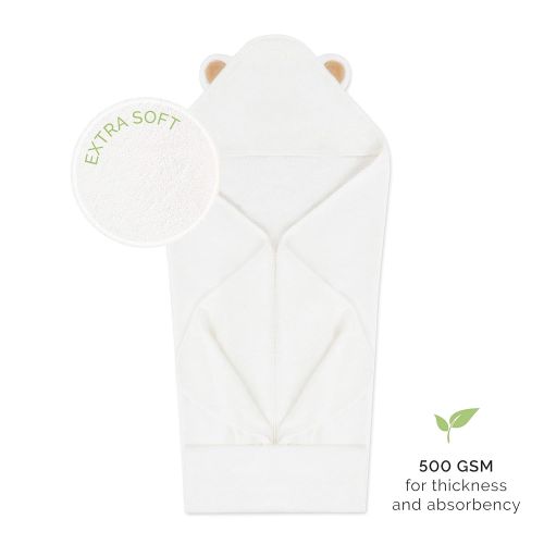  [아마존 핫딜]  [아마존핫딜]Natemia Extra Soft Rayon from Bamboo Baby Hooded Towel | Super Absorbent and Hypoallergenic |...