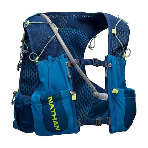  Nathan Vapor Air 3.0 7 Liter Hydration Vest w/ 2L Bladder, Air Mesh Shoulder Straps, Front Pockets & Back Zipper Pocket, Breathable & Moisture Wicking