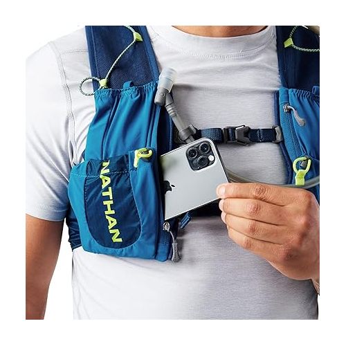  Nathan Vapor Air 3.0 7 Liter Hydration Vest w/ 2L Bladder, Air Mesh Shoulder Straps, Front Pockets & Back Zipper Pocket, Breathable & Moisture Wicking
