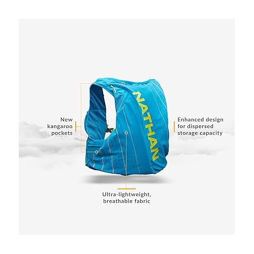  Nathan Pinnacle 12L Race Vest & Hydration Pack with 1.6L Bladder, Water-Resistant Pockets, Lightweight & Moisture Wicking