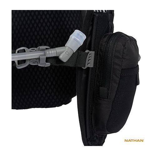  Nathan Hydration Running Vest with 2 Liter Bladder Included. Back Pack with Drinking Bite Valve - Smartphone Compatible Pocket for Storing Essentials