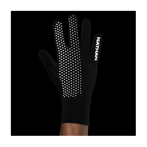  Nathan Reflective Gloves. for Running and Outdoor Activity. Touch Screen Finger for Smartphone Use.