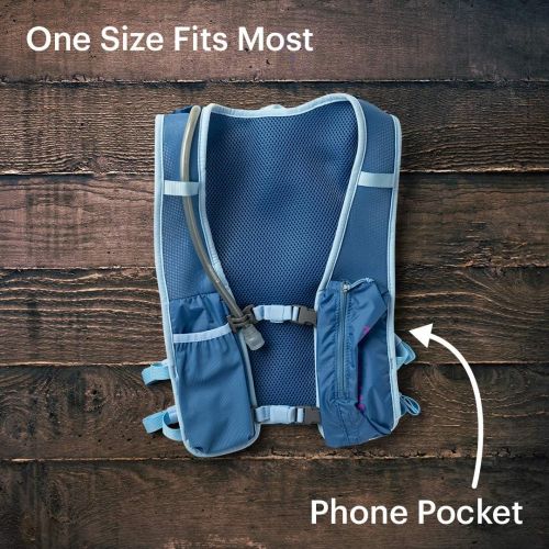  Nathan QuickStart Hydration Pack Running Vest. 4L Storage with 1.5L (1.5 Liter) Bladder Included. for Men and Women OSFM Adjustable Straps. Phone Holder Pockets, Zippers