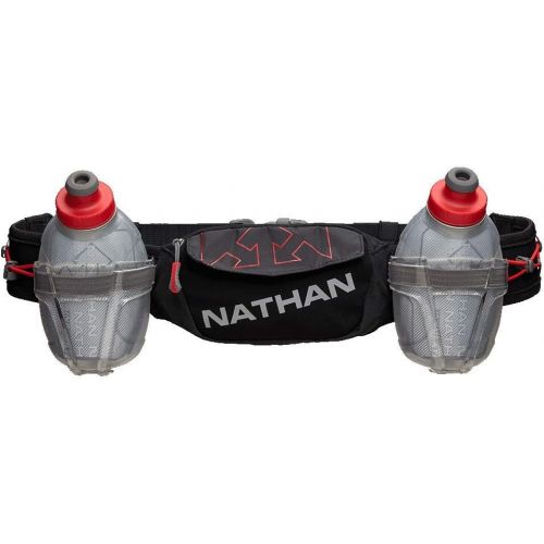  Nathan Hydration Insulated Running Belt Trail Mix Plus - Adjustable Running Belt ? TrailMix Includes 2 Insulated Bottles/Flask ? with Storage Pockets. Fits Most iPhones